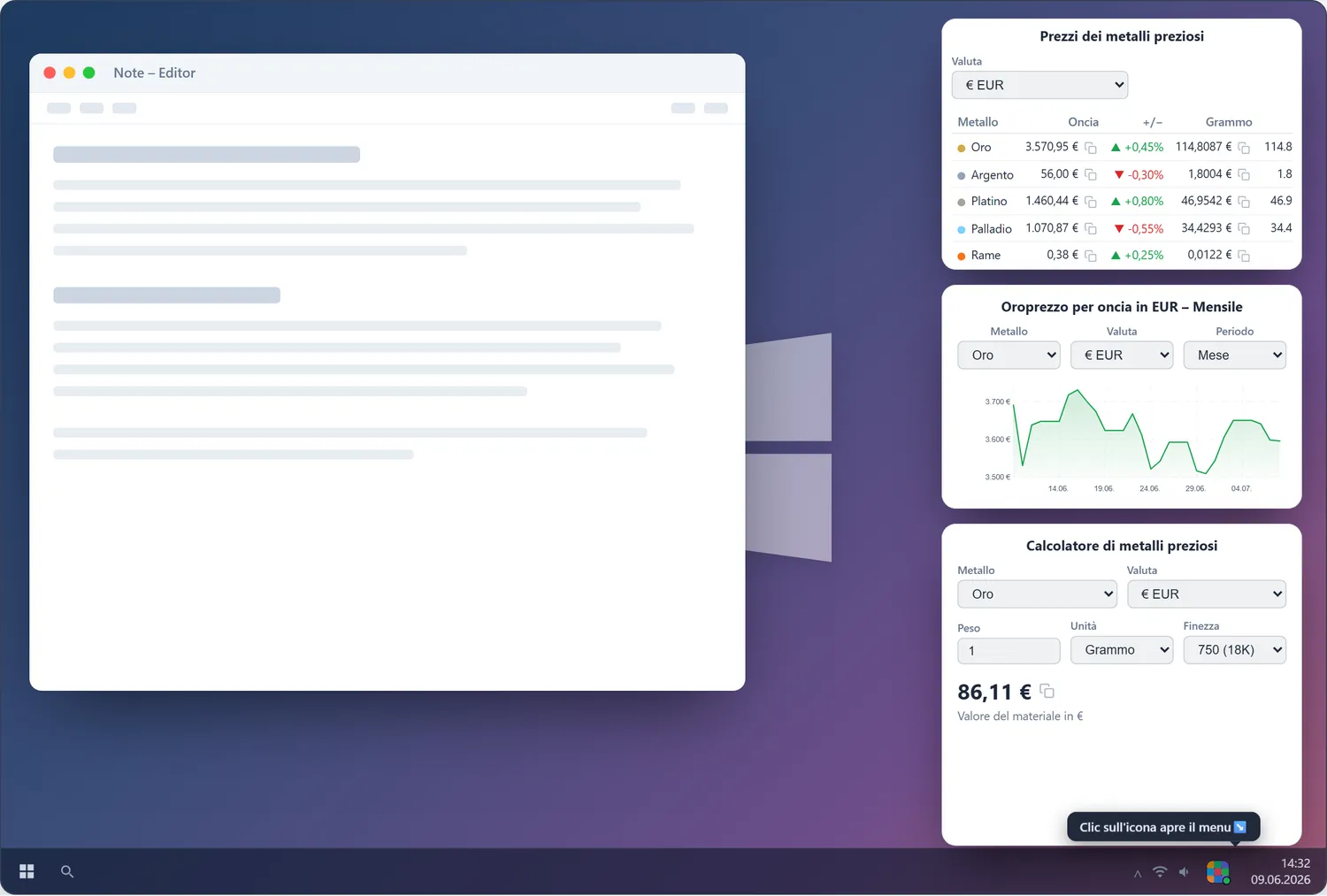 Precious Metals Suite — live demo preview