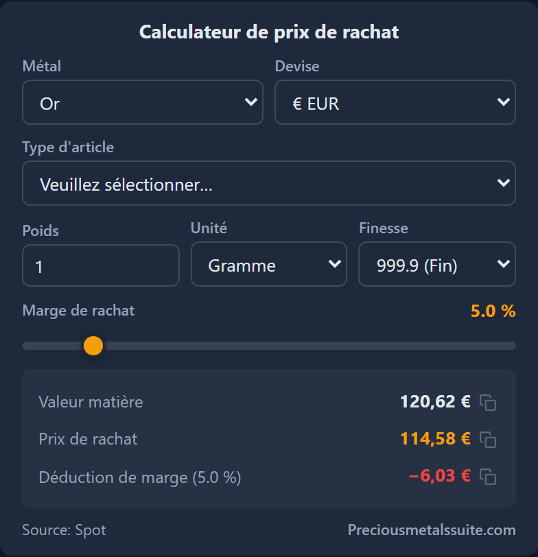 Calculateur de rachat Module 