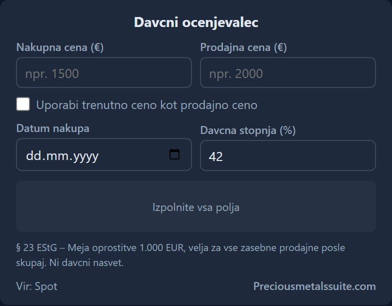 Davčni ocenjevalnik Modul 