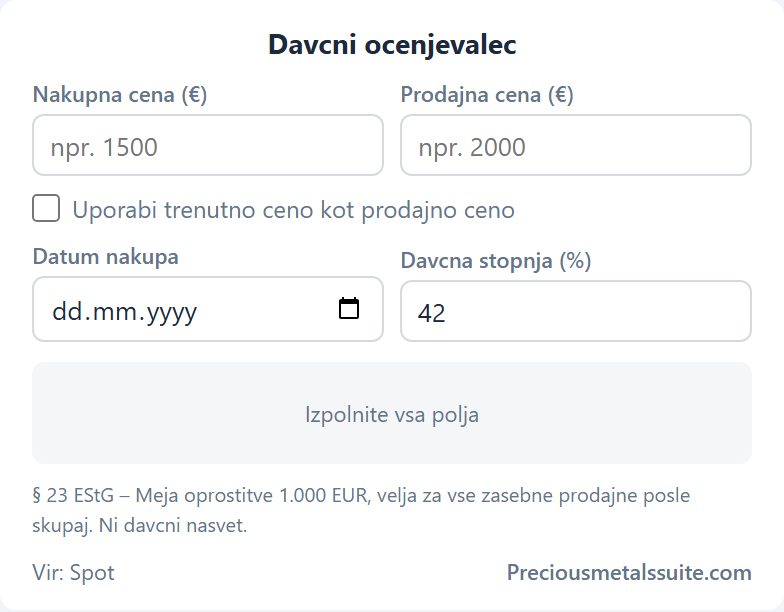Davčni ocenjevalnik Modul 