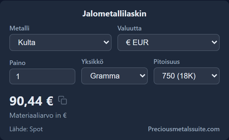 Jalometalsilaskin  -moduuli