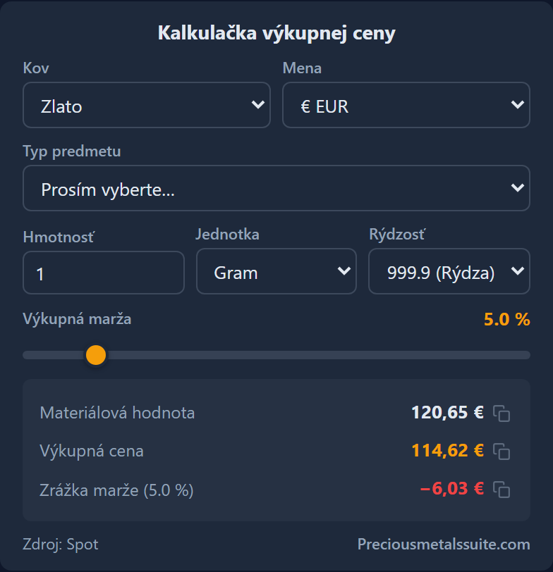 Výkupná kalkulačka Modul 