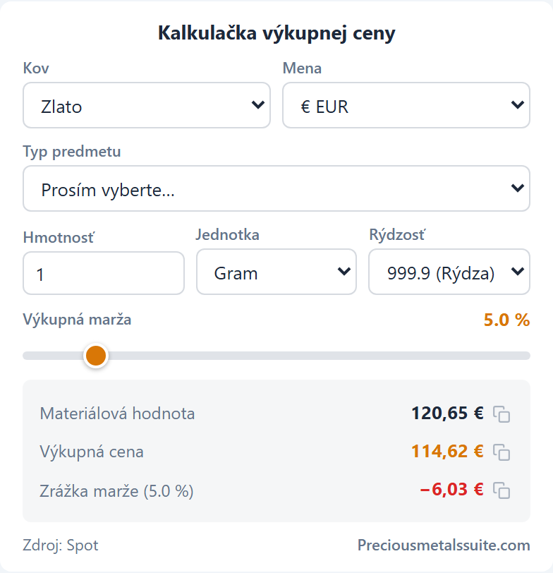 Výkupná kalkulačka Modul 
