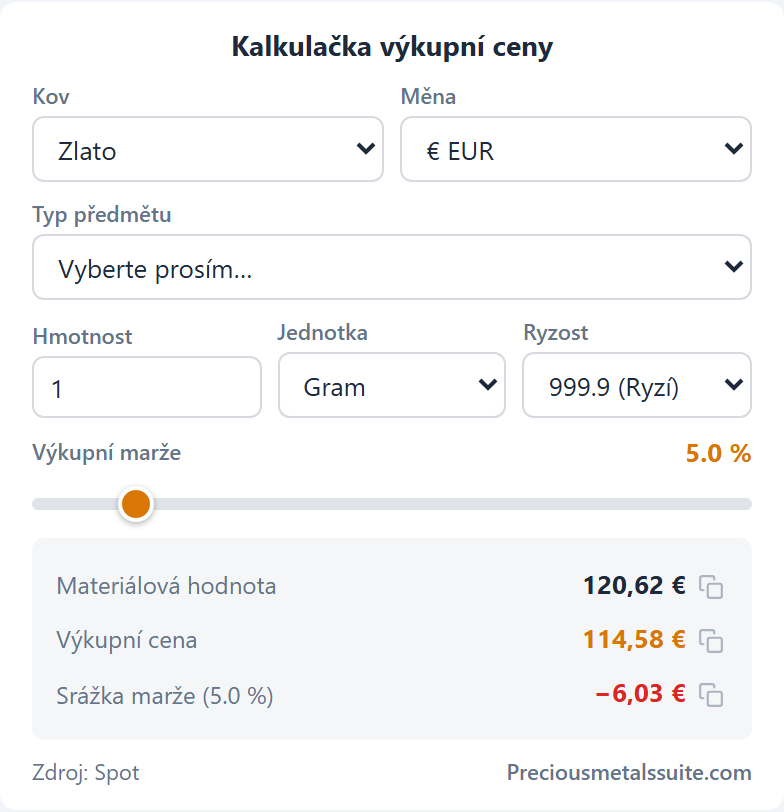 Výkupní kalkulačka Modul 