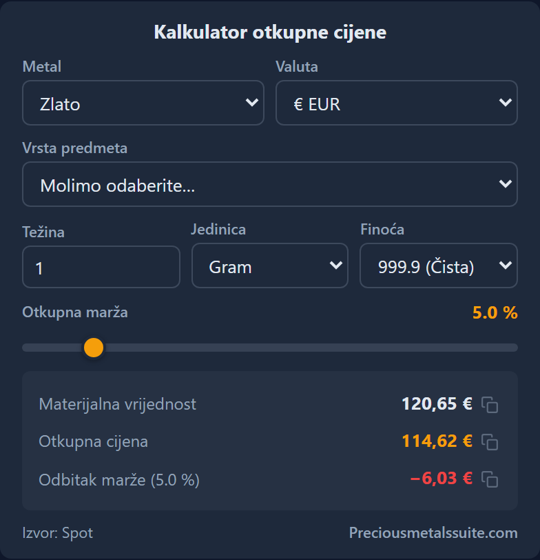 Kalkulator otkupa  modul