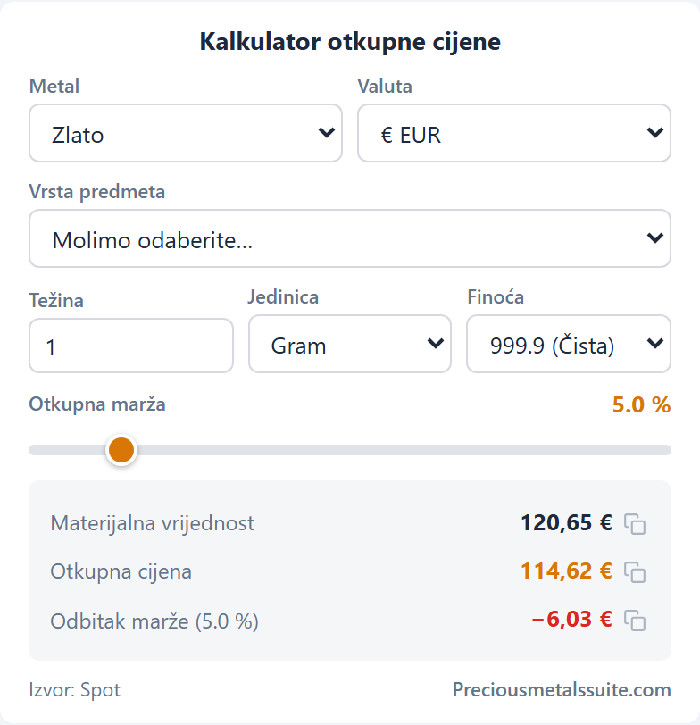 Kalkulator otkupa  modul