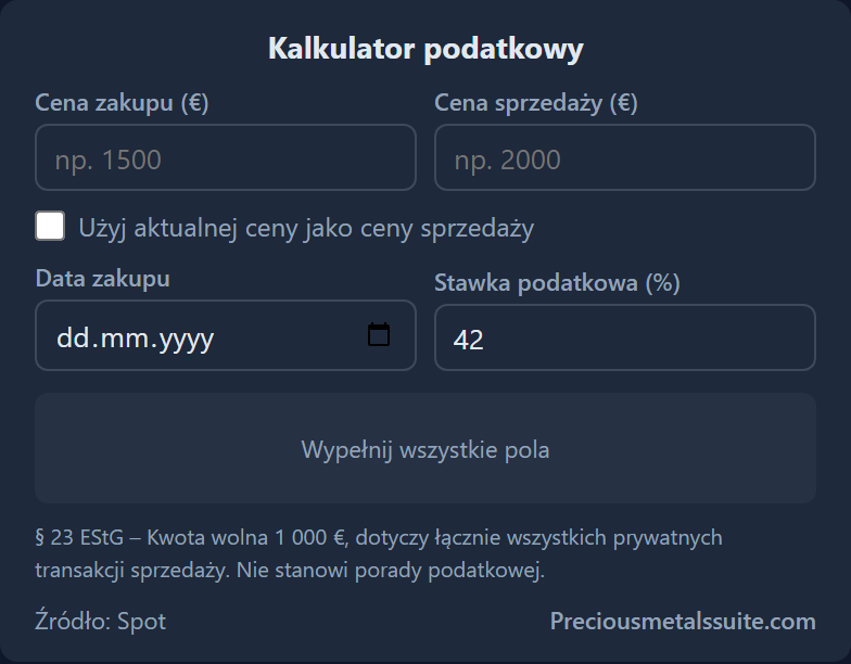 Kalkulator podatkowy Moduł 