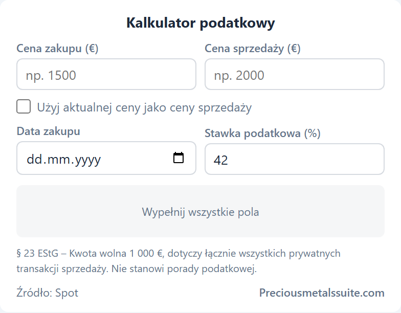 Kalkulator podatkowy Moduł 
