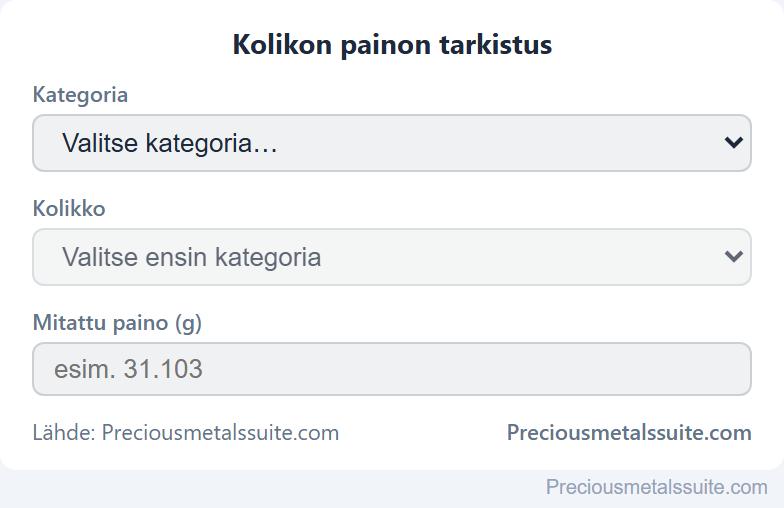 Kolikon paino  -moduuli