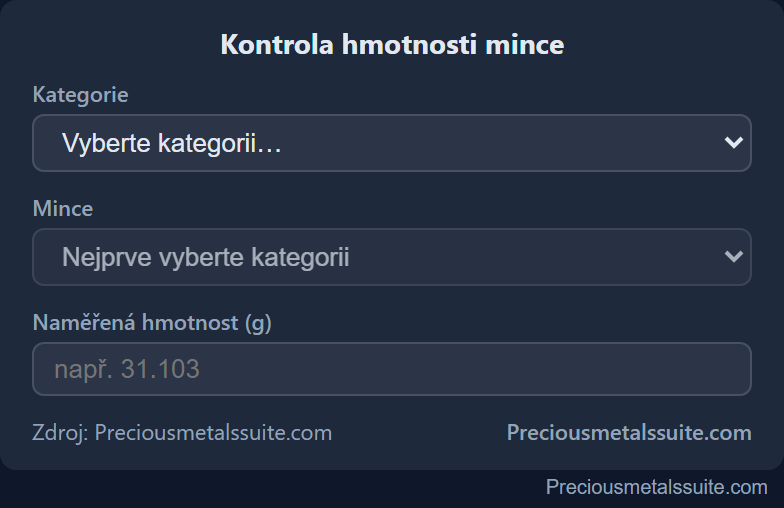 Hmotnost mince Modul 