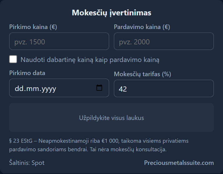 Mokesčių skaičiuoklė  modulis
