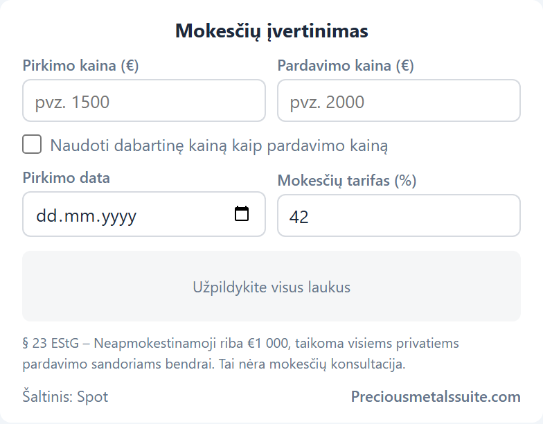 Mokesčių skaičiuoklė  modulis