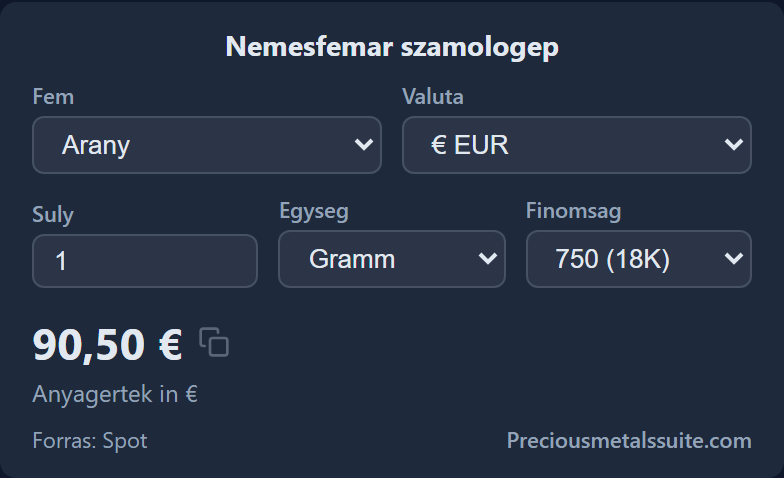 Nemesfém kalkulátor  modul