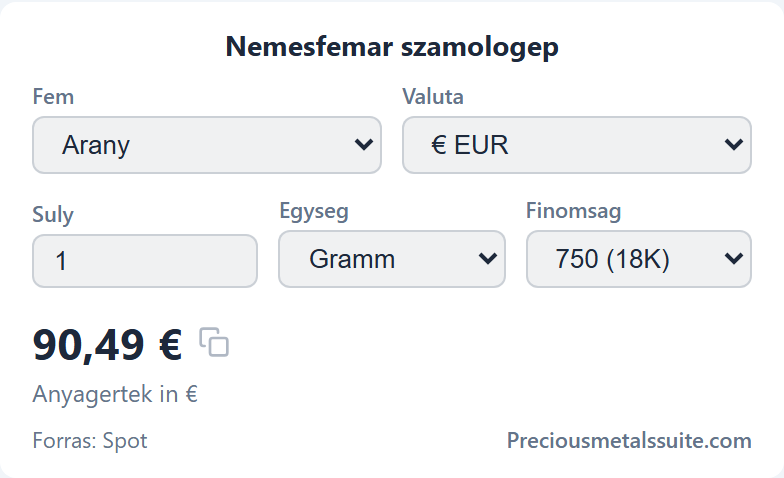 Nemesfém kalkulátor  modul