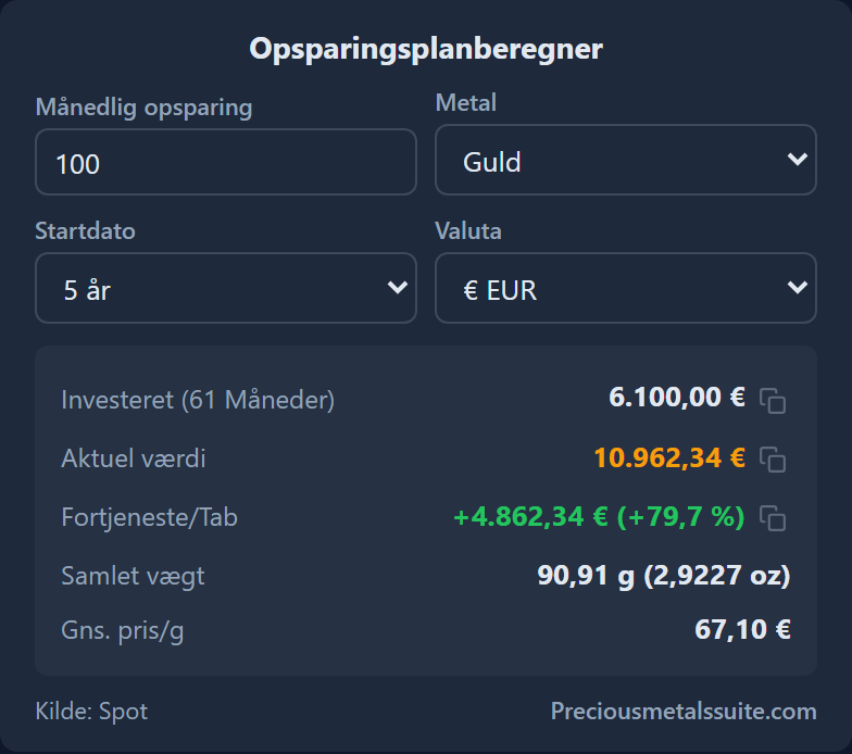 Opsparingsplanberegner  modul