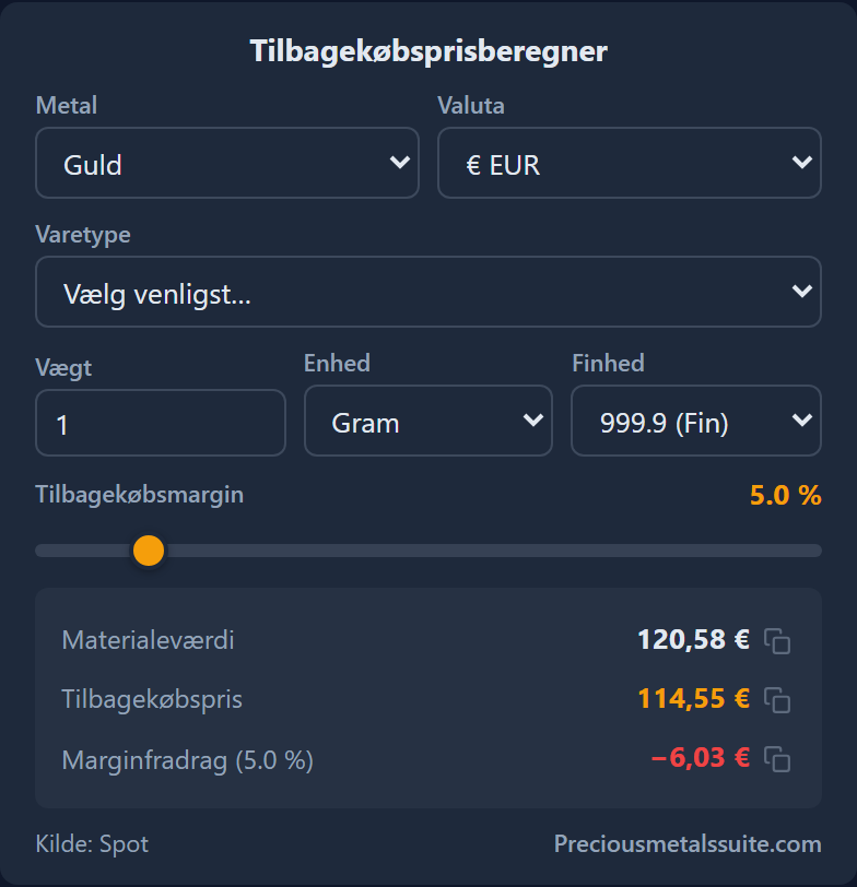 Tilbagekøbsberegner  modul