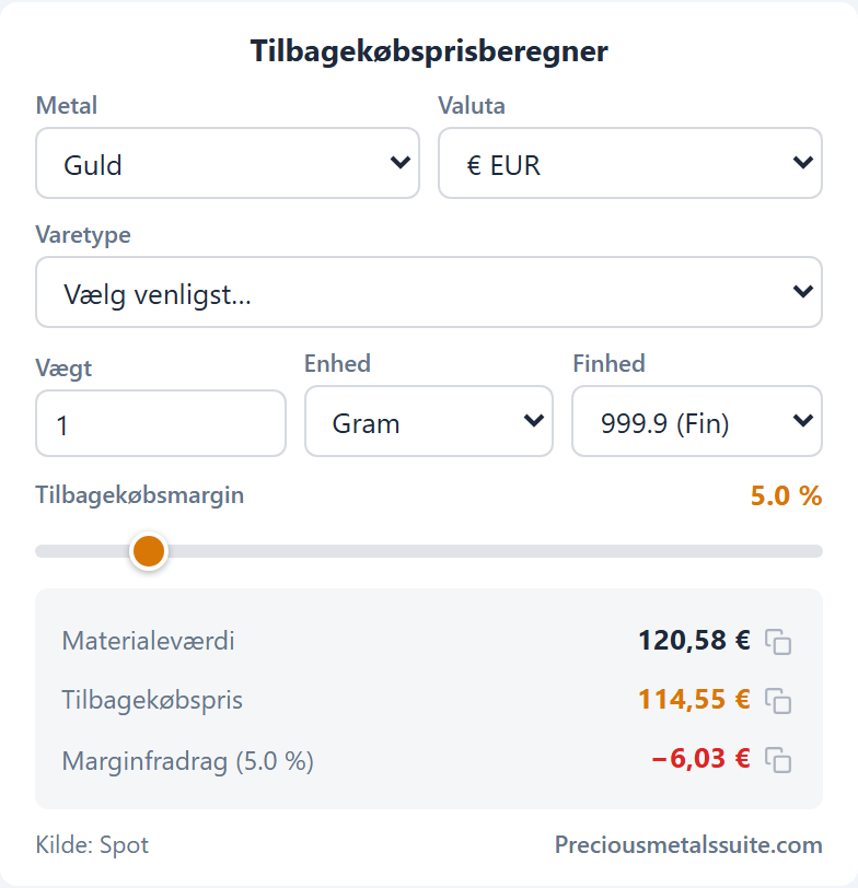 Tilbagekøbsberegner  modul