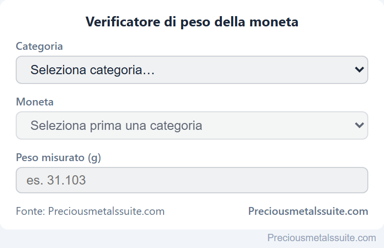 Peso Monete Modulo 